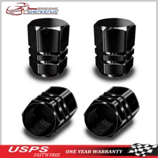BLACK Al alloy Tire Valve Air Dust Cover Stem Caps - Wheel Car Truck SUV Bike US