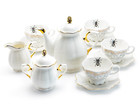 Grace Teaware Spider Web White Gold Scallop 11-Piece Tea Set