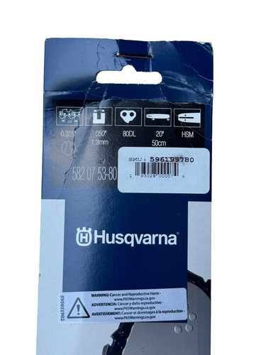 Husqvarna 596199780 OEM X-Force 20" Chainsaw Bar .325" Pitch, .050 ...