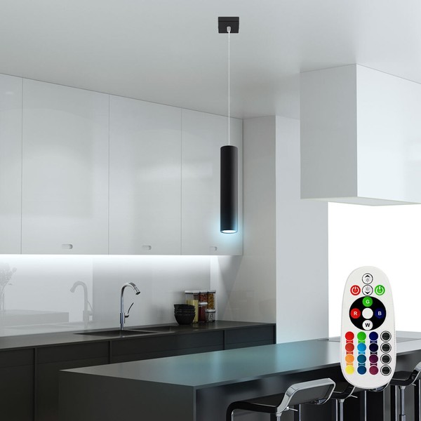 HäNgeleuchte Pendelleuchte Esszimmerlampe Rgb Led Fernbedienung Dimmbar Schwarz-image