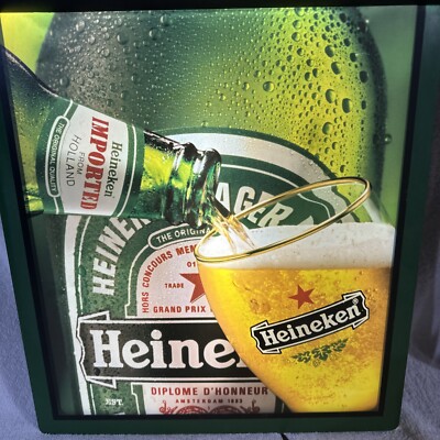 Heineken ハイネケン 電飾 ビンテージ VINTAGE HEINEKEN IMPORTED BEER LIGHT UP SIGN AWESOME MAN