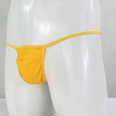 K799 Sexy Mens String Posing Thong Contoured Pouch Triangle back Sporty Eyelet