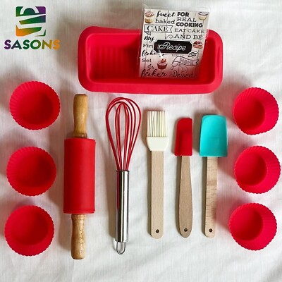 SASONS 17-teiliges Kinder Backset - Kinder Backutensilien, Plätzchen & Cupcake Set