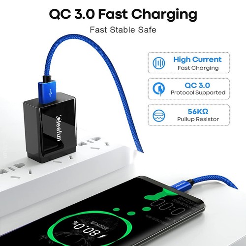 20ft Extra Long USB Type C Cable, USB A 2.0 to USB C Cable Nylon Braided Charger - 第 6/7 張圖片