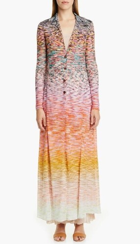$2160 NEW MISSONI LONG CARDIGAN COAT DRESS MIDI MAXI PINK PURPLE YELLOW 38 40 4 - Picture 3 of 24