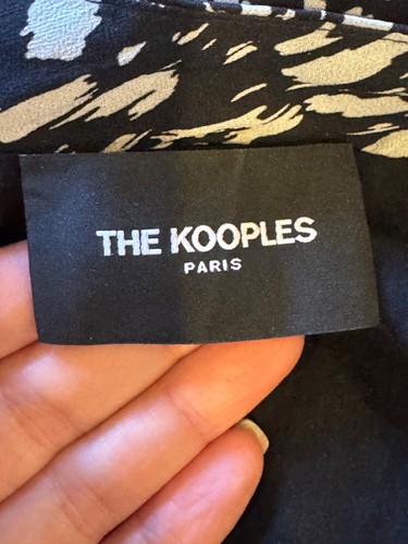 Falda The Kooples Mujer Mediana Negra Blanca Animal Fluyendo Larga Asimétrica Midi - Imagen 9 de 11
