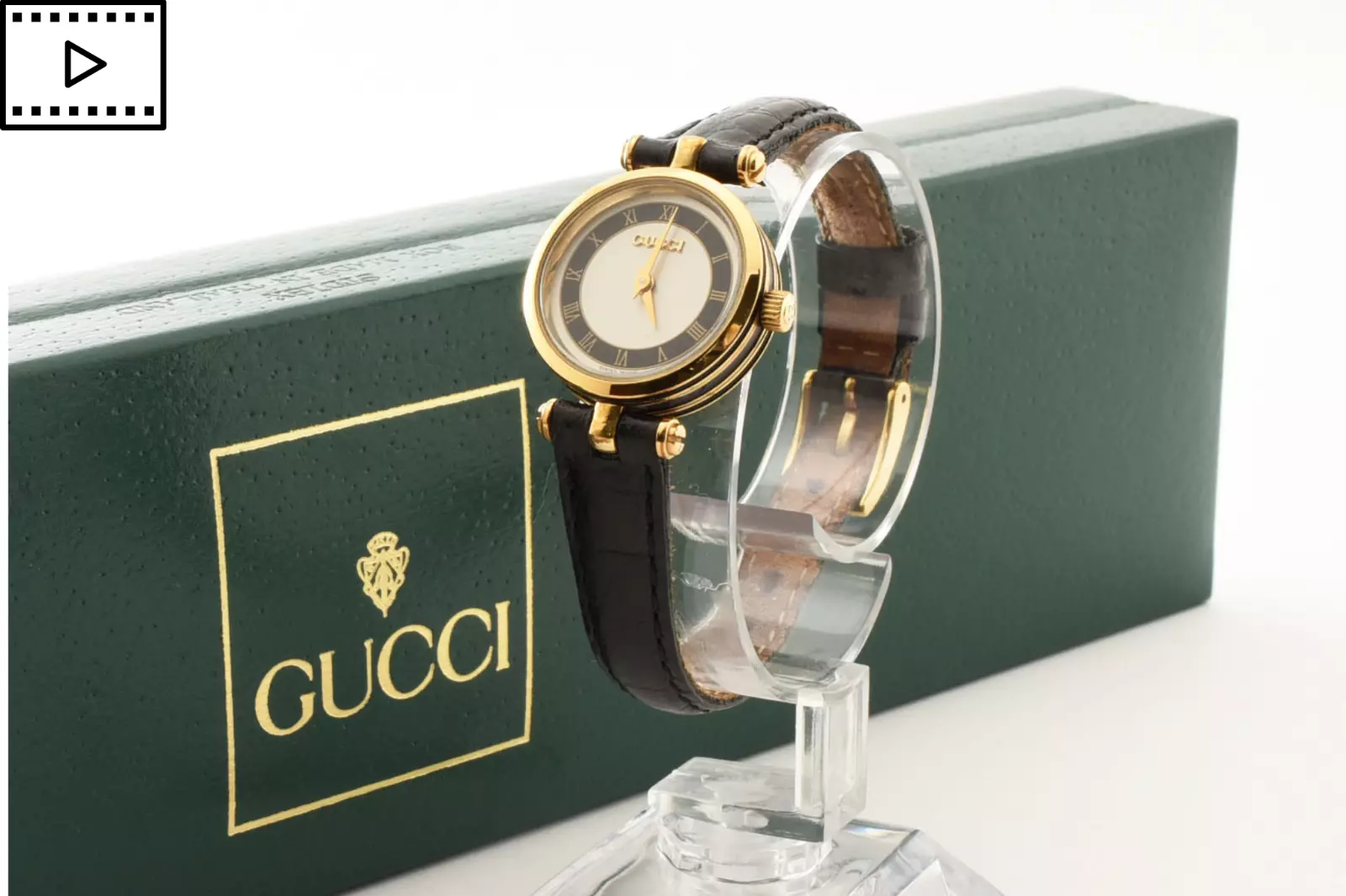 [PRESQUE COMME NEUVE avec boîte] Montre femme vintage Gucci 2000L cadran noir romain quartz JAPON