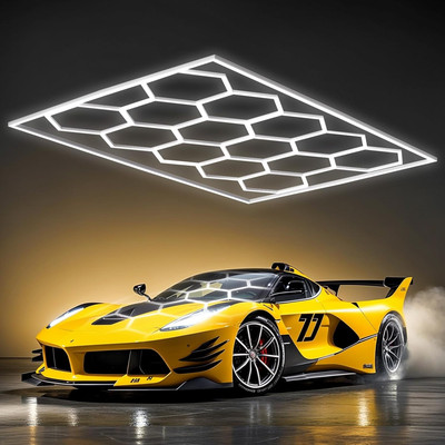 Hexagon Garage Lights, 108000LM Super Bright 14 Hex Led Honeycomb Light, Easy In