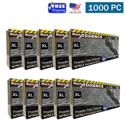 6 Mil Black Exam Nitrile Disposable Gloves Powder Free Case 1000 PC S M L XL XXL