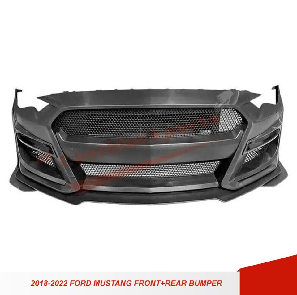 For 2018 2019 2020 Ford Mustang GT500 Style Front Bumper Kits+Hood