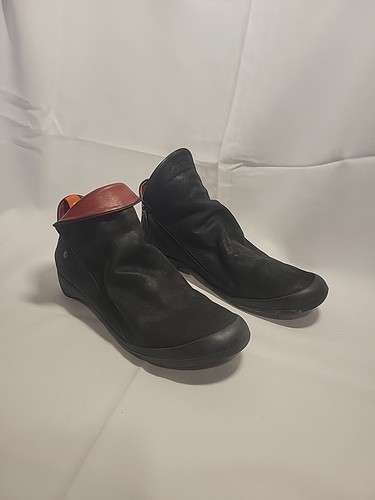 Softinos By Fly London Ankle Boot Black Leather Womens 40/9