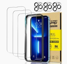 3 Pack Screen Protector Compatible with iPhone 13 Pro 3 Pack Camera Lens...