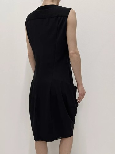 Vestido Marithe Francois Girbaud Negro Sin Mangas con Bolsillo Vanguardista Talla L - Imagen 12 de 16