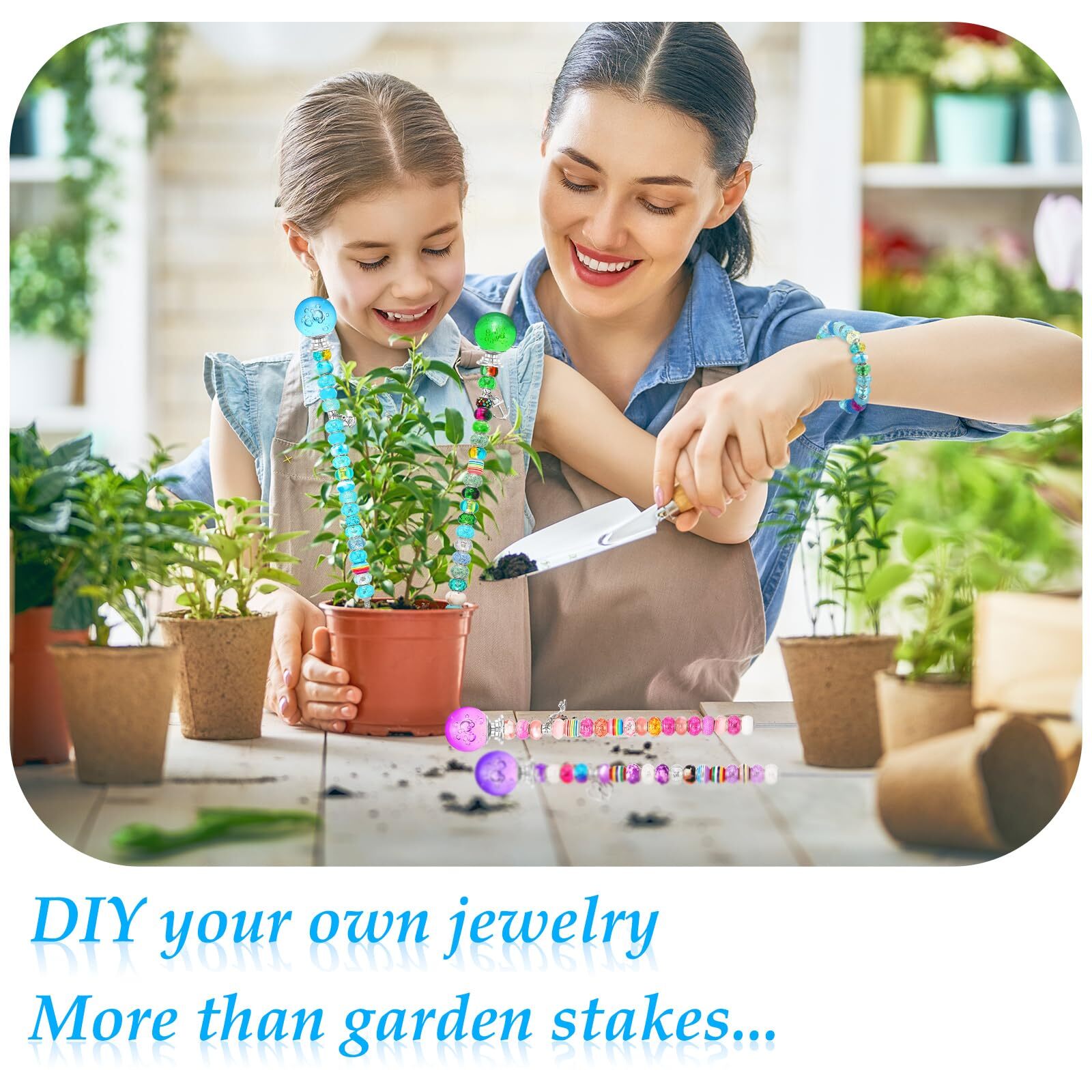 Chunful 176 Pcs Garden Stakes Fairy Wand Garden Stakes with Crystal Stopper Top