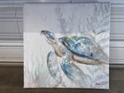 Sea Turtle Nautical Beach Coastal Wall Art Decor Canvas Print Picture Framed 14”