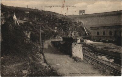 Old postcard AK dam of Eguzon right bank France (1178075)