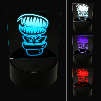 Venus Fly Trap Carnivorous Plant 3D Illusion LED Night Light Sign Lamp
