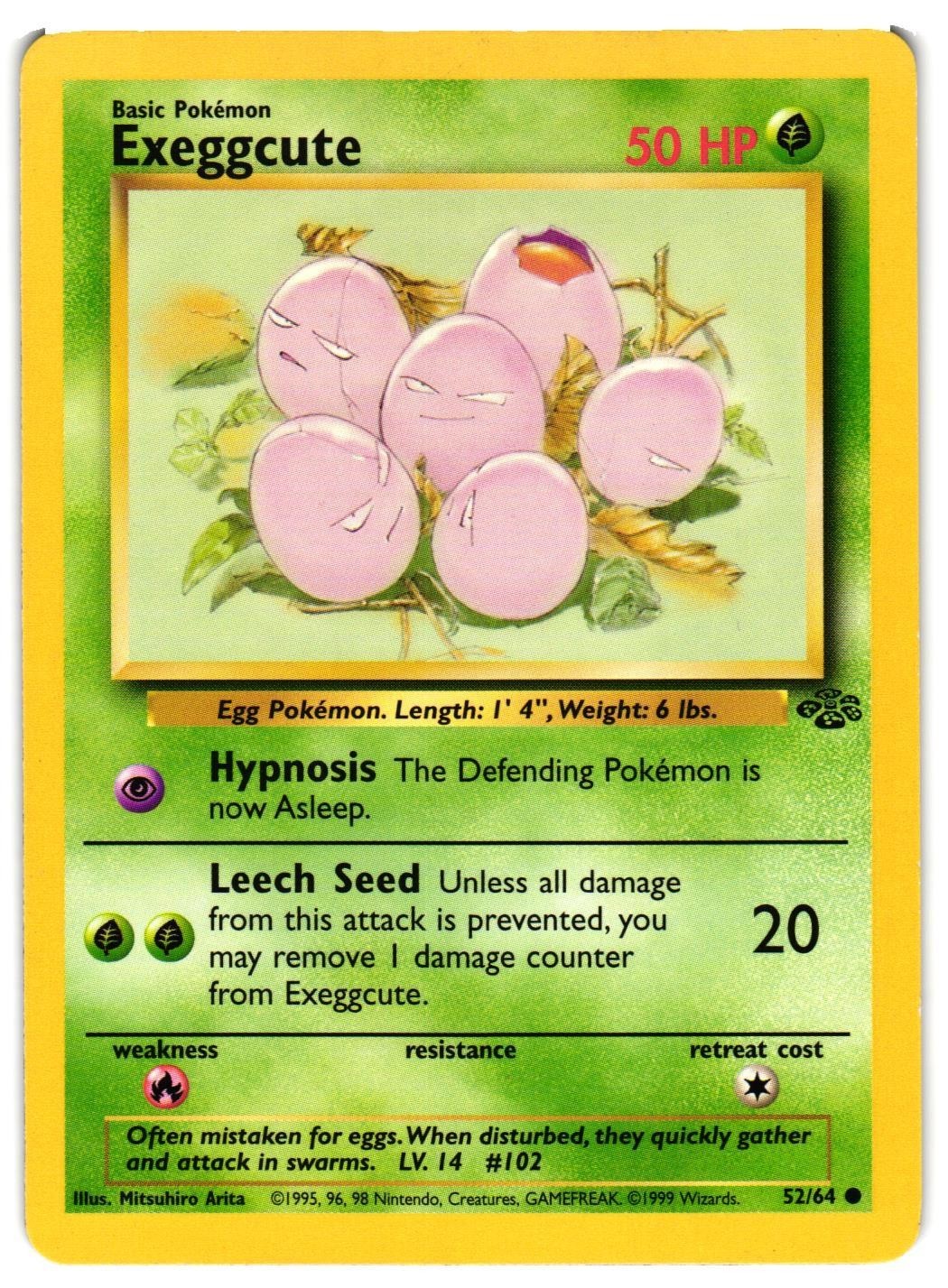 Pokemon TCG Exeggcute 52/64 Common Jungle Unlimited VLP
