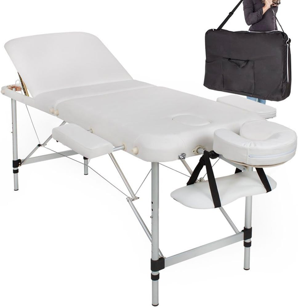 Lettino Fisioterapia Alluminio 3 Zone Portatile Pieghevole per Centri SPA