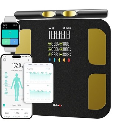 Behnke Pro Max Smart Body Scale with 8 Electrodes   Body Composition Scale wi...