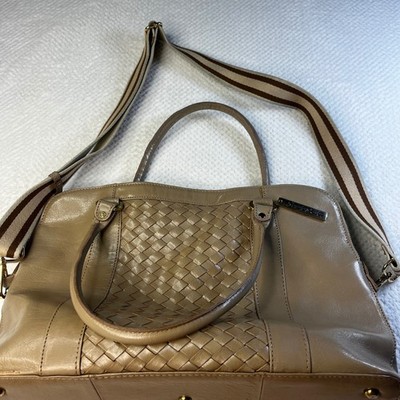 Ashwood Woven Leather Satchel Crossbody Bag Tan Brown Designer Handbag