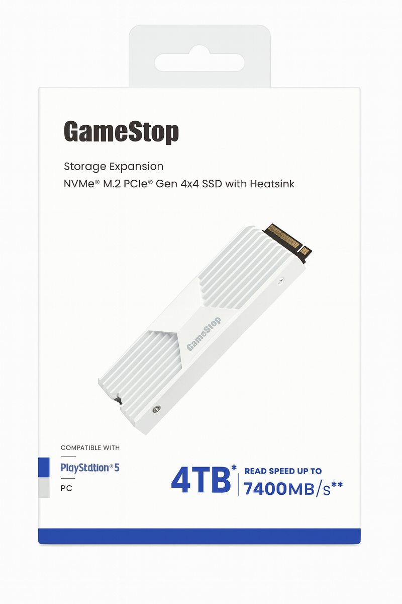 Storage Expansion 4TB NVMe M.2 PCIe Gen 4x4 SSD w/ Heatsink for
