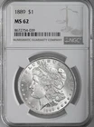 1889-P  $1  MORGAN SILVER DOLLAR  "PHILADELPHIA MINT"  NGC MS62 #8672754-039