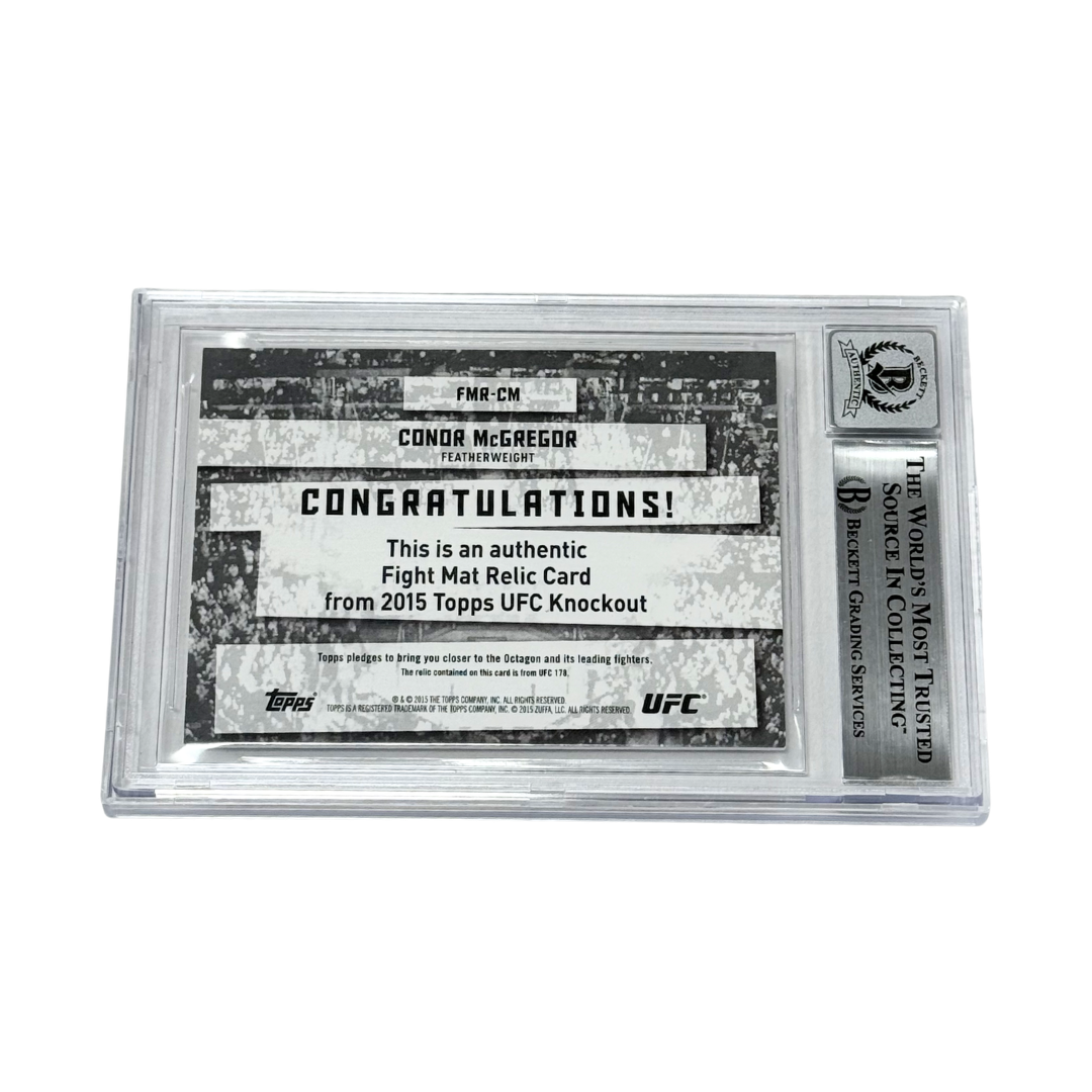 Conor McGregor Signed 2015 Topps UFC Knockout Fight Mat Relics
