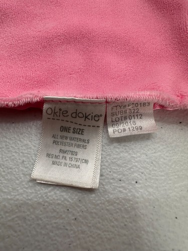 Okie Dokie Pink & Mint Elephant Plush Lovey Baby Security Blanket 14"x14" Satin - Picture 2 of 8