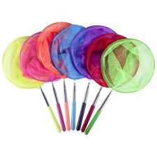 7-Piece Colorful Telescopic Kids Fishing Net Butterfly Net Catching Insects B...