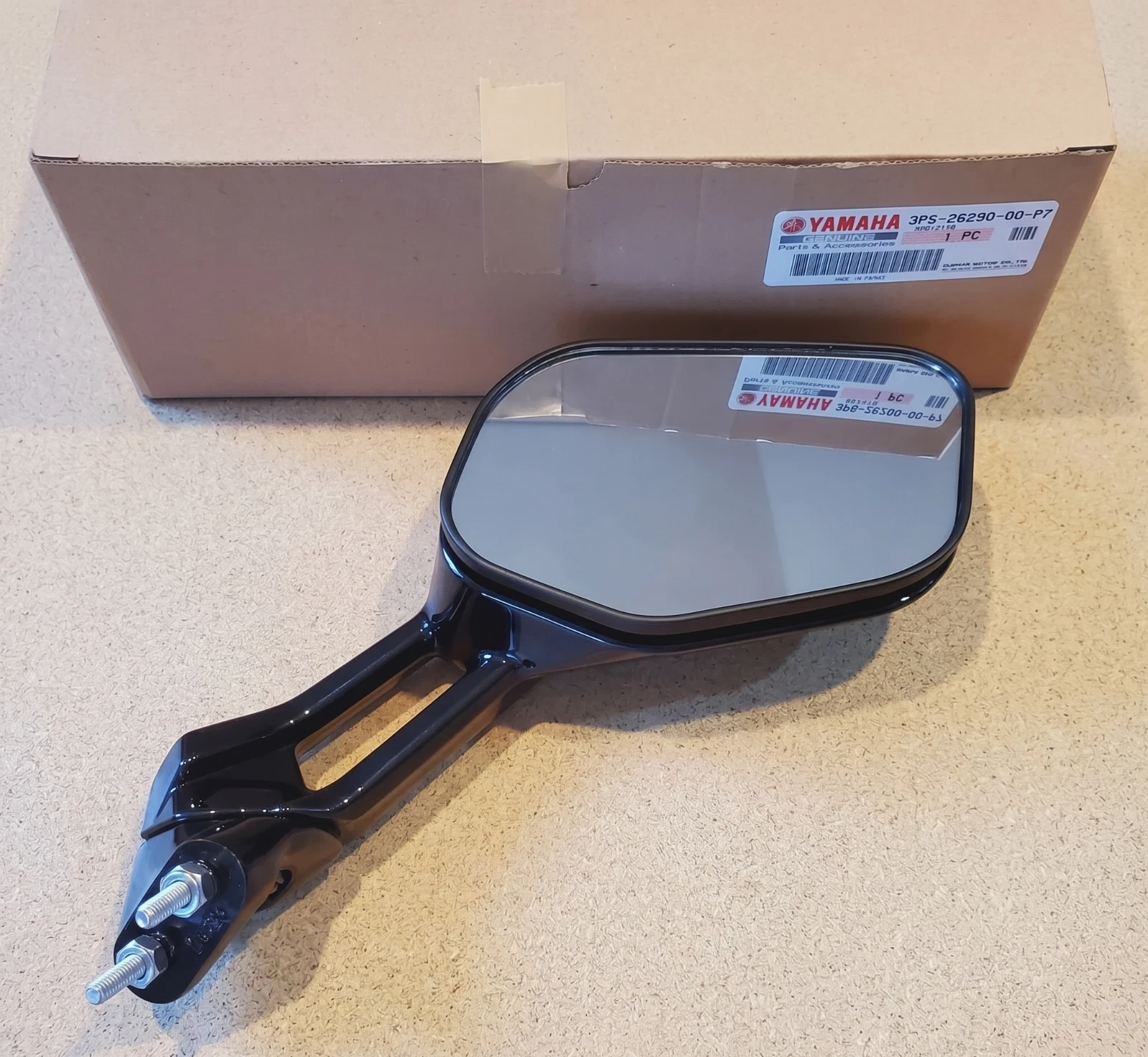 Yamaha OEM Right Mirror 3P6-26290-00-P7 FJR1300A AS 2008-2011 black metallic