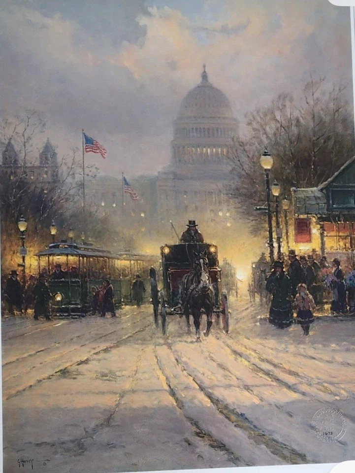 "Village Carolers" por G. Harvey Firmado Edición Limitada 3272  Foto 2 de 4