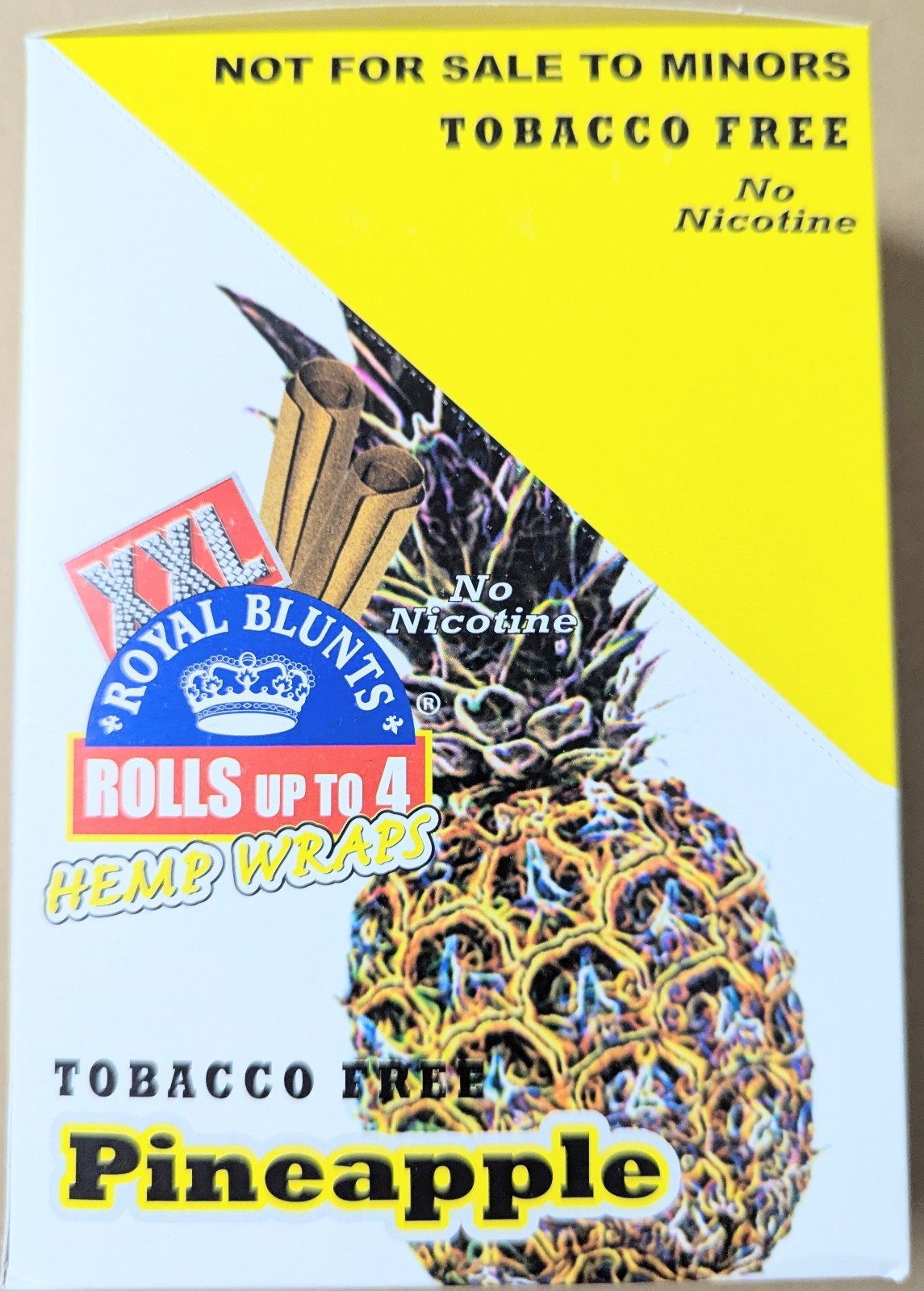 XXL Wraps - Full Box of 25 Pouches with 2 Wraps per Pouch (50 Total) - Pineapple