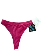 Men’s One Step Ahead Raspberry SUPPLEX Lycra High Cut Thong Panty L NWT USA Made