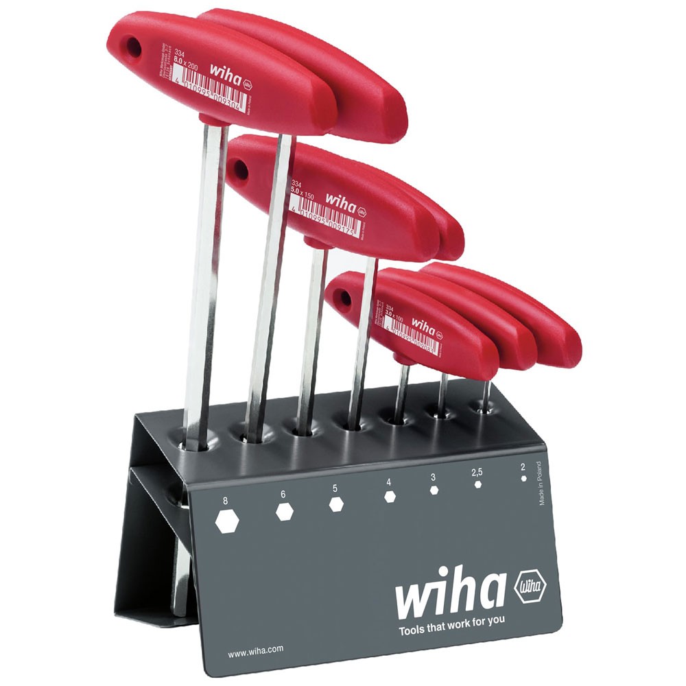 Wiha L-key with T-handle Set, 8 Piece