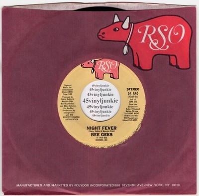 The Bee Gees NM 45 rpm ''Night Fever'' on RSO Records
