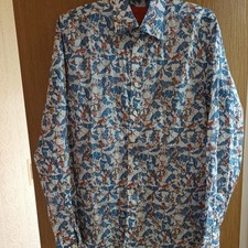 Simon Carter Mens L/S Shirt Size 16" 41cms Monkeys &palm leafs design cotton VGC