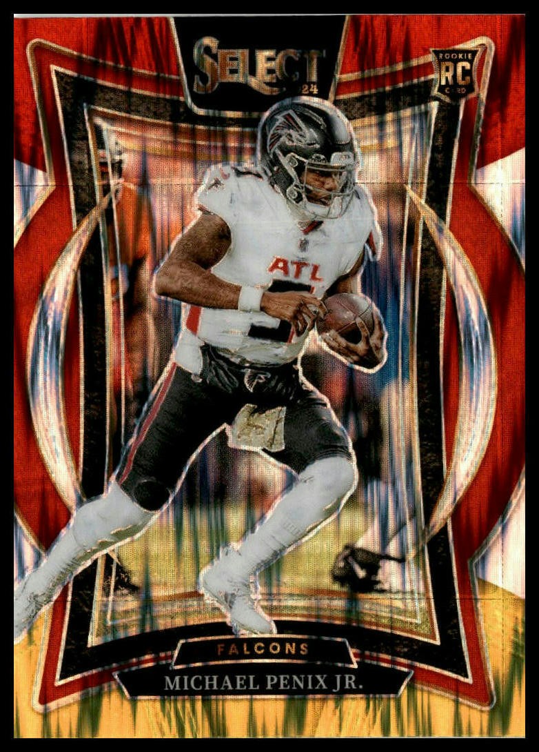 2024 Panini Select #80 Michael Penix Jr. Red & Yellow Prizm Shock