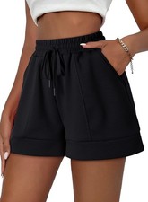 Womens Shorts Pocketed Drawstring High Waisted Cute Flowy Breathable Short Wo...