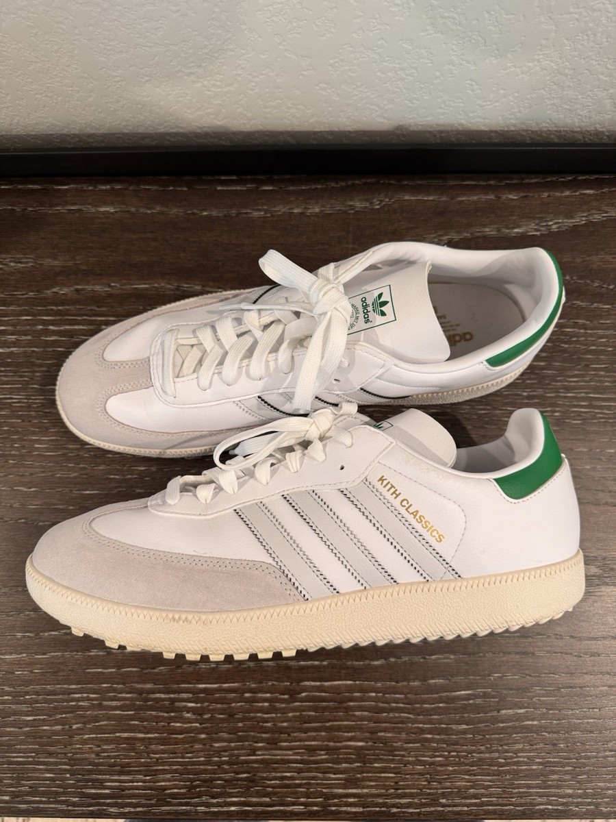 adidas gazelle silver green womens Adidas x Kith Men's Samba Golf White Tint / Gum Low Top Sneakers main image 1