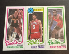 1980-81 Topps - Julius Erving, Junior Bridgeman, Ricky Sobers #49-1-146