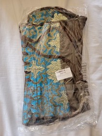 Women's Medium Corset Embroidery Print And Faux Leather