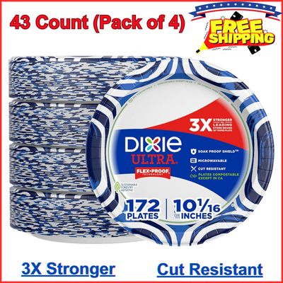 #ad #ad Dixie Ultra Large Paper Plates 10 Inch 172 Count 3X Stronger Microwave Safe $27.38