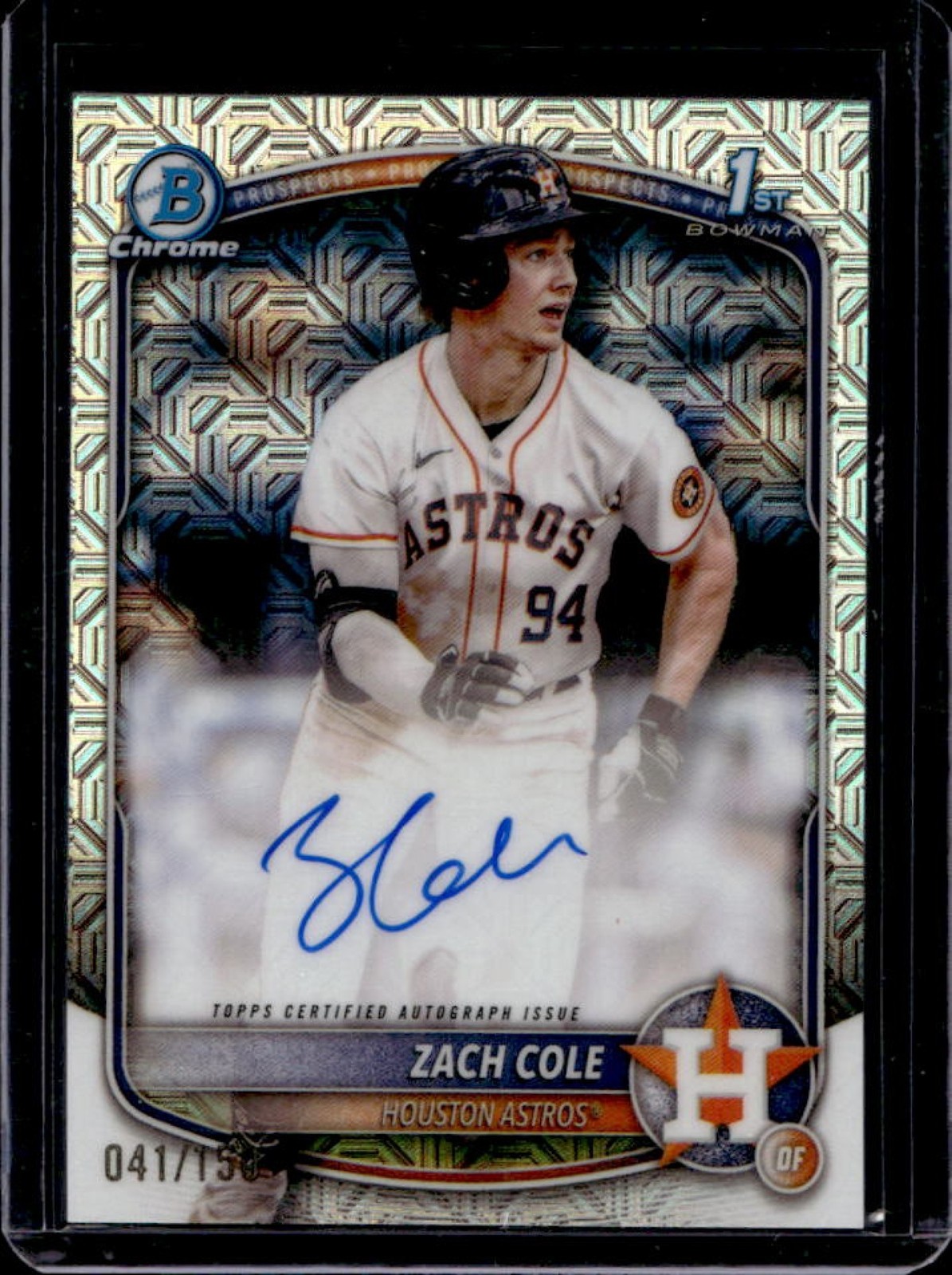 2025 Bowman Chrome Zach Cole Auto HTA Choice Refractor 1st #41/150