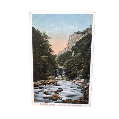 Ansichtskarte Postkarte Bodetal Harz Bodekessel Teufelsbrücke Thale Ungelaufen