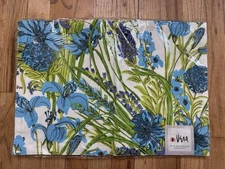 Vera by Vera Neumann Town & Country 4 MCM Retro Floral Placemats Blue Green New