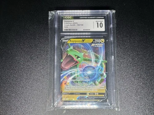Rayquaza V 100/159 Pokémon TCG Crown Zenith CGC 10 Ultra Rare Holo Trading Card