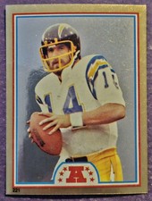 1982 Topps FB #221 Dan Fouts Coming Soon Foil Sticker San Diego Chargers! HOF!