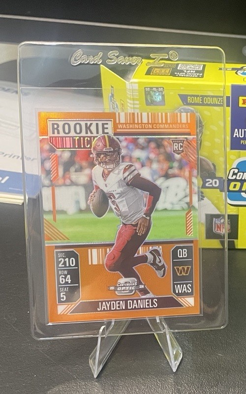 2024 Panini Contenders Optic JAYDEN DANIELS #75 RC Rookie Ticket Orange /75 SSP