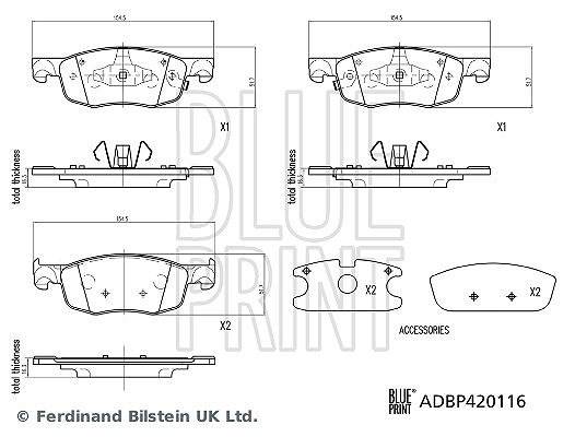 Blue Print Bremsbelagsatz, Scheibenbremse Vorderachse U.A. FüR Mazda, Toyota-image